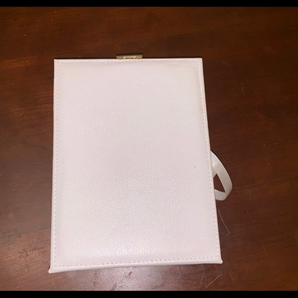 White Leather Jewelry Box with Mirror
